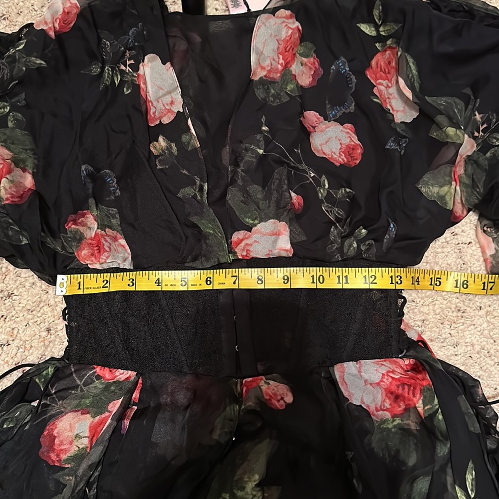 Agent Provocateur Elora Gown Black Floral Silk Dress - Picture 11 of 12